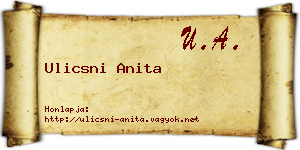 Ulicsni Anita névjegykártya
