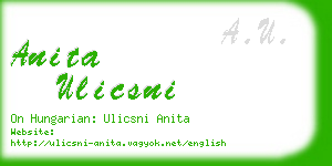 anita ulicsni business card